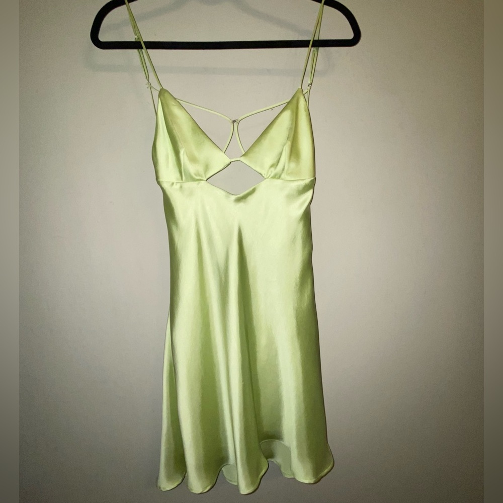 BRAND NEW NEVER WORN Zara Lime Silk Dress